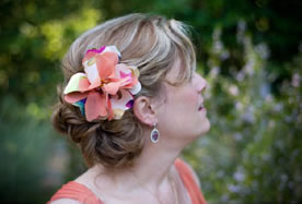 whimsical and colorful hairpiece