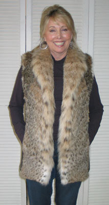 Carole remodeled this lynx fur from big and boxy with dolman sleeves to sleek and sophisticated.